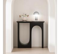 wihgony Consolle D'ingresso Moderna, Buffet Decorativo Design Di Taglio Arcuato, Mobile Ingresso Stile Minimalista Per Soggiorno, Corridoio, Ingresso(Black,35.0"x10.4"x33.3")