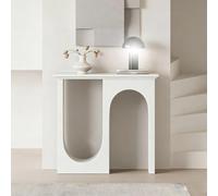wihgony Consolle D'ingresso Moderna, Buffet Decorativo Design Di Taglio Arcuato, Mobile Ingresso Stile Minimalista Per Soggiorno, Corridoio, Ingresso(White,43.3"x12.8"x41.1")