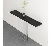 wihgony Consolle In Legno Massello, Tavolo Da Ingresso Moderna Con Base Acrilica, Tavolo Consolle Per Ingresso, Soggiorno, Corridoio(Black,39.4"/100cm)