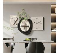 wihgony Decorazione artistica da parete 2 in 1 con orologio da parete silenzioso e fioriera idroponica, decorazione moderna e minimalista per soggiorno, sala da pranzo e ingresso (D, 120 x 60 cm)