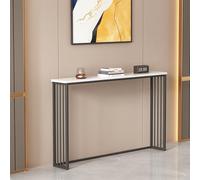 wihgony Narrow Wooden Console Tables with Metal Frame for Hallway, Entryway Table Behind the Couch, Foyer(Black,47.24IN_1-TIER)