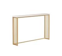 wihgony Narrow Wooden Console Tables with Metal Frame for Hallway, Entryway Table Behind the Couch, Foyer(Gold,31.50IN_1-TIER)