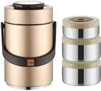 WIHXES Thermos per Alimenti 1,5L/2L/2,3L - Portapranzo Sottovuoto in Acciaio Inossidabile 304, Contenitore Isolato a 3 Strati, Conservazione del Calore per 24 Ore, a Prova di Perdite (2.3L,Gold)