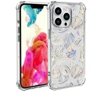 Wihytec Custodia per telefono con conchiglie da spiaggia per iPhone 13 Cover trasparente con quattro angoli rinforzati antiurto copertura per telefono femminile trasparente
