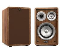 Wiibo Vintage 6 Walnut - Diffusori da Scaffale HiFi - Potenza 100W - Diffusori a 3 Vie - Griglia Rimovibile - Tweeter da 2", Squawker da 3" e Woofer da 5" - Suono Surround