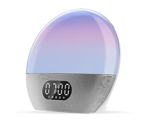 WiiM Wake-up Light, Alexa integrata, scelte sonore illimitate, sveglia all-in-one all'alba, macchina del suono, routine del sonno e altro ancora (Argento lucido)