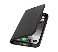 WIIUKA Custodia per iPhone 13 Pro Max, in pelle tedesca, con scomparto per carte di credito, extra sottile, con funzione di supporto, colore: nero