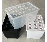 WIIYENA 1 grande cesto per piante acquatiche con 15 fori, design trasparente per osservare la crescita delle radici, per terreni interni meno giardinaggio in piccoli spazi (bianco)