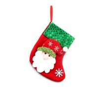 WIIYENA 1 pz calza di Babbo Natale decorazione per la casa Navidad calzino albero di Natale 12 * 8 * 16 cm 2024 Capodanno calza di Natale luci albero di Natale sacchetto di stoccaggio