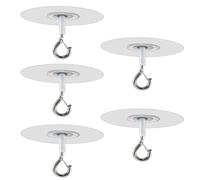 WIIYENA 5 ganci autoadesivi da soffitto in metallo, senza forare, da parete, per appendere piante, campanelli a vento, accessori per la casa