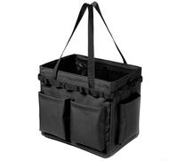 WIIYENA Borsa resistente all'acqua per barbecue e utensili da picnic, mantiene il contenuto sicuro e organizzato (nero)