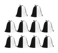 WIIYENA Cappello da sauna in feltro per ridurre l'esposizione al calore, proteggere cuoio capelluto e capelli e ridurre al minimo il rischio di mal di testa in sauna (10 pezzi nero/bianco)