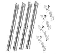 WIIYENA Confezione da 4 testine regolabili per griglia in acciaio inox, 30,5-44,5 cm, con staffa di accensione per Weber, Dyna, Glo, Nexgrill, Master for Forge