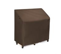 WIIYENA Copertura protettiva per panca da giardino realizzata in tessuto Oxford impermeabile, con coulisse regolabile e quattro serrature per evitare lo spostamento del vento (caffè)