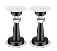 WIIYENA Fermaporta magnetico per camper, camper e rimorchio, in acciaio inossidabile, 10,2 cm, confezione da 2, nero