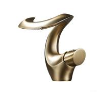 WIIYENA Finitura rubinetto a cascata per lavabo da bagno, in ottone, con elegante beccuccio ad arco, flusso forte senza schizzi, controllo dell'acqua calda e fredda, elegante per la casa o la