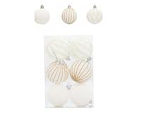 WIIYENA Set di 6 ornamenti da appendere all'albero di Natale, 6 cm, palline dipinte floccate per feste, matrimoni e decorazioni per la casa