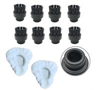 WIIYENA Set di spazzole per scopa a vapore per pulitori a vapore Dupray Accessori con 8 spazzole rotonde Cuscinetti in microfibra lavabili per spazzola triangolare