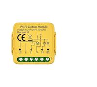 WIIYENA Tuya Smart Curtain Module, Interruttore elettrico a rullo per tende con controllo app, controllo vocale per Alexa e Google Assistant, programma timer, per tende e tapparelle, giallo