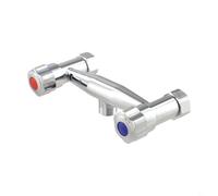 WIIYENA Valvola miscelatore doccia in ottone cromato, doppio interruttore di controllo dell'acqua calda e fredda, rubinetto per montaggio a parete con attacco G1/2, diffusione 150 mm (B)