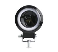 WIJHJET Fari Anteriori Faro Lavoro LED 3 Pollici Quadrato Rotondo Auto Halo Moto Per Jeep ATV SUV 12 V 24 V Angel Eyes Guida(1piece white and blue)