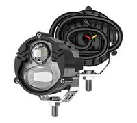 WIJHJET Per Moto Scooter Auto Camioncino Luce Supplementare 12/24V Faretto A LED Per Moto Faro Fendinebbia Bicolore FANALE ANTERIORE(1 pz)