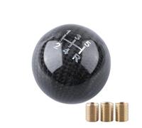 WIJHJET Pomello Del Cambio Universale In Fibra Carbonio Per Auto A Forma Sfera Rotonda Con Testa A Leva AT MT Nero Gear Shifter Manopola(5-Speed)