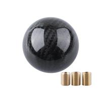 WIJHJET Pomello Del Cambio Universale In Fibra Carbonio Per Auto A Forma Sfera Rotonda Con Testa A Leva AT MT Nero Gear Shifter Manopola(Nero)