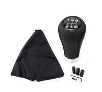 WIJHJET Pomello Del Cambio Universale Per Auto Con Leva E Cuffia Set Accessori Per Interni In Pelle PU 5/6 Velocità Gear Shifter Manopola(5 speed-Black-Line)