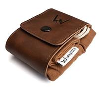 WIKA FlexBag: Bushcraft in tela con trasporto rimovibile e lavabile, marrone, tessuto di cotone non cerato, supporto in vera pelle, fungo traspirante, banana