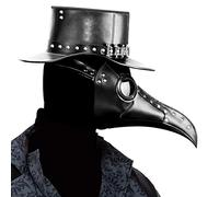 Wikay Maschera del Medico della Peste, Maschera per uccelli in pelle Steampunk con becco lungo naso Maschera per costumi di Halloween per il cosplay di travestimenti per feste di festival