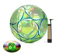 Wikay Pallone da Calcio Allenamento Unisex Adulto, illumina al buio, misura 5, con pompa ad aria per un ragazzo o un regalo sportivo per Allenamento, Giochi Ricreativi (Verde)