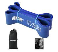 WIKDAY Fasce di resistenza per allenamento, fasce per esercizi, fasce di supporto per trazioni, per stretching del corpo, fisioterapia, allenamento muscolare, per uomini e donne, blu (77-104 kg)