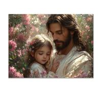 WIKEO Gesù Cristo quadri Ragazzo di montagna Gesù torna Murale Su Tela Poster E Stampe Immagini di Arte Della Parete -per Soggiorno Camera Letto Ufficio(Rosa 11)-80x120cm Non incorniciato