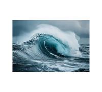 WIKEO Quadri Moderni Spiaggia Immagini dell'Oceano Naturale Quadro Su Tela,Decorazioni, Camera da Letto Bagno,Sala da Pranzo Cucina Murale Tela Wall Art(Nero)-70x100cm Non incorniciato