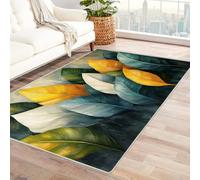 WIKEO Tappeti Moderni Soggiorno Foglie astratte delle piante Vintage Salotto Grandi Dimensioni Tappeto Stile moderno a pelo corto, per soggiorno e camera da letto(verde)-150x240cm
