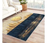 WIKEO Tappeti Tradizionali Artistici Astratto Città Tramonto Tappeto Soffice per Camera da Letto Soggiorno Antiscivolo,Moderni Decorazione Domestica(Beige)-120x180cm