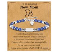 WIKHIA Regalo per la mamma per le donne, prima volta per la festa della mamma, regalo per le donne dopo la nascita, gioielli per la gravidanza regalo per la mamma, 7 inch, Acciaio inossidabile