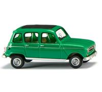 WIKING 022446 Scala HO Renault R4 con tetto pieghevole colore verde 1967-74