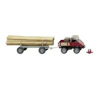 Wiking 087006 Unimog Rimorchio Legname Lungo U 411 Rosso 1:87 Nuovo IN Conf