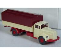 Wiking 859 04 26 H0 - Camion Mercedes Benz L6600 con telone beige/rosso