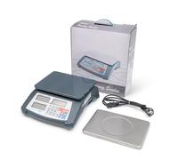 WIKISTORE BILANCIA DIGITALE 3 kg, Bilancia elettronica risoluzione 0,1gr, Bilancia professionale con 3 display e funzione conta pezzi, Attrezzo da lavoro preciso, robusto e resistente
