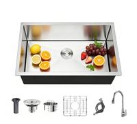 WIKLMOTH Lavello da bar da cucina, in acciaio inox 304, profondo, realizzato a mano, per camper, casa, bagnato, con griglia inferiore, per postazione di lavoro (sottopiano in acciaio inossidabile, 71