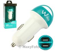 WIKO CARICABATTERIE ORIGINALE AUTO DUAL USB CHARGE WCC 10W SLIM BIANCO 78CDF3A