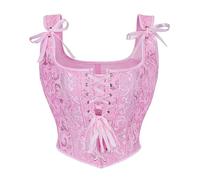 Wikoan Corsetto da Donna Top in Stile Gotico Bustino in Stile Principessa,Rosso,L