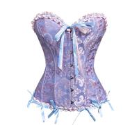 Wikoan Corsetto Donna Sexy Corsetti Bustino Elegante Corsetto da Donna Corsetti Stringivita Halloween,Blu e Rosa,L