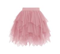 Wikoan Gonna in Tulle Gonna Asimmetrica in Rete Sottoveste in Multistrato Gonna in Tulle Foderata,Rosa Carne,2XL-3XL