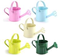 Wilafury Annaffiatoio in Latta per Bambini, Mini Annaffiatoio in Metallo da 5 Pezzi con Bordo Liscio e Manico Comodo, Piccolo Vaso per Piante da Interno Decorazione da Giardino, Colori Pastello