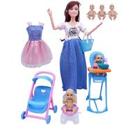 Wilafury Bambola Incinta con articolazioni mobili, Bambola da 12 Pollici con Bambino nella Pancia, Accessorio per casa delle Bambole per Giocare con i Bambini