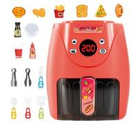 Wilafury Friggitrice ad Giocattolo per Bambini con 15 Accessori, Giocattolo per Biscotti con Musica, luci e cibi Che cambiano Colore, Set da Gioco da Cucina per Bambini dai 3 Anni in su